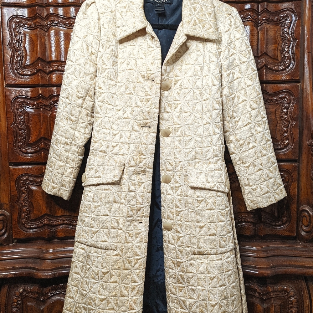 Marc by Marc Jacobs Metallic Gold Brocade Coat